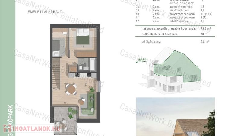Új építésű luxus lakások - négylakásos társasházban Balatonfüreden