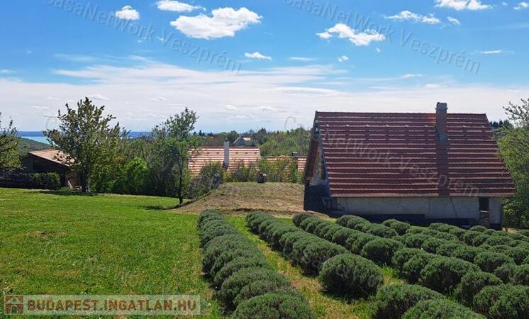 BALATON-FELVIDÉKI HÁZ BALATONI PANORÁMÁVAL, FELSŐÖRSÖN A TERMÉSZET OLDALÁN                                 