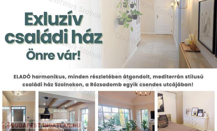 Eladó mediterrán stílusú, exkluzív családi ház Szolnok Rózsadombján                                 
