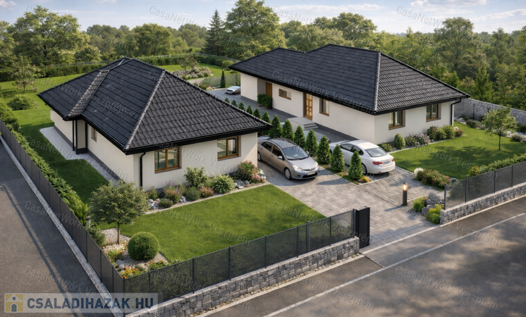 Új építésű ikerház Balatonakarattya központjában                                 